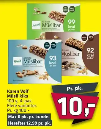 Fleggaard Karen Volf Müsli kiks tilbud