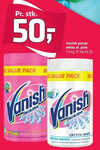 Fleggaard Vanish pulver white el. pink tilbud