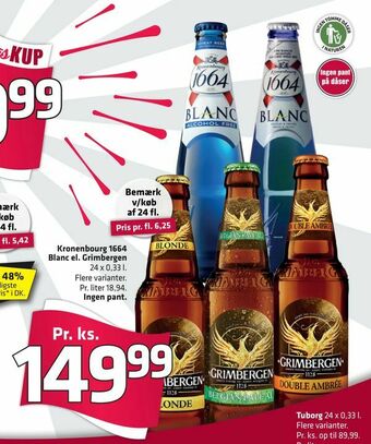 Fleggaard Kronenbourg 1664 Blanc el. Grimbergen tilbud
