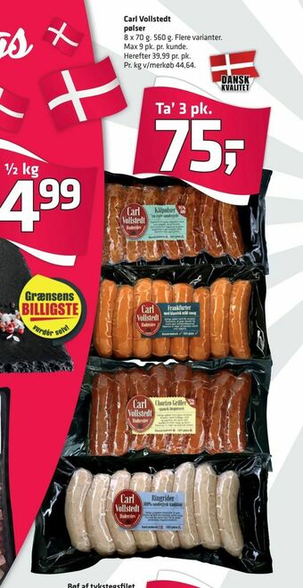 Fleggaard Carl Vollstedt pølser tilbud