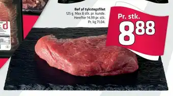 Bøf af tykstegsfilet