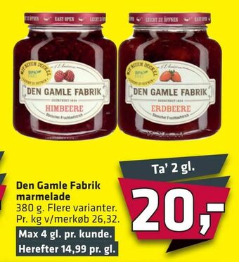 Fleggaard Den Gamle Fabrik marmelade tilbud
