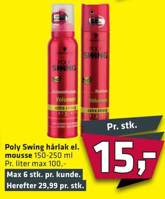 Fleggaard Poly Swing hårlak el. mousse tilbud
