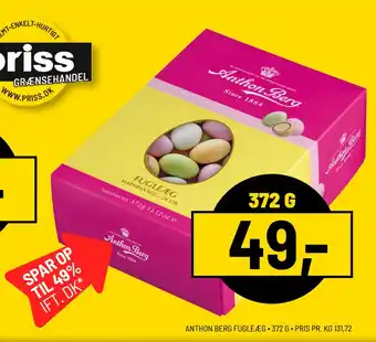 Priss ANTHON BERG FUGLEÆG ∙ 372 G ∙ PRIS PR. KG 131,72 tilbud