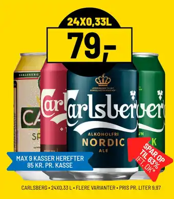 Priss CARLSBERG ∙ 24X0,33 L ∙ FLERE VARIANTER ∙ PRIS PR. LITER 9,97 tilbud