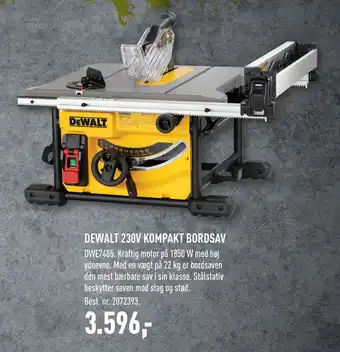 Johannes Fog DEWALT 230V KOMPAKT BORDSAV tilbud