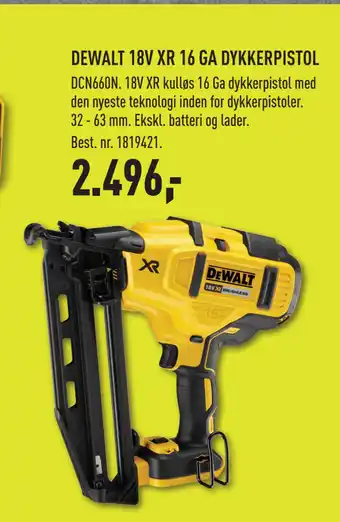 Johannes Fog DEWALT 18V XR 16 GA DYKKERPISTOL tilbud