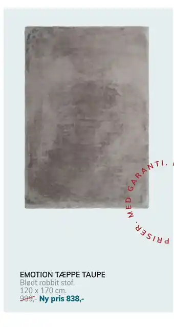 Daells Bolighus EMOTION TÆPPE TAUPE tilbud