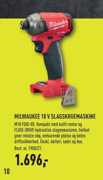 MILWAUKEE 18 V SLAGSKRUEMASKINE