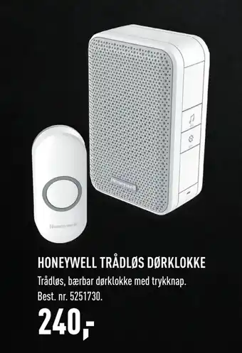Johannes Fog HONEYWELL TRÅDLØS DØRKLOKKE tilbud