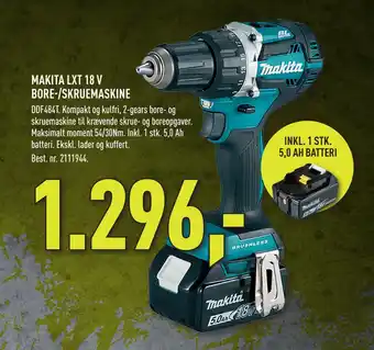 Johannes Fog MAKITA LXT 18 V BORE-/SKRUEMASKINE tilbud
