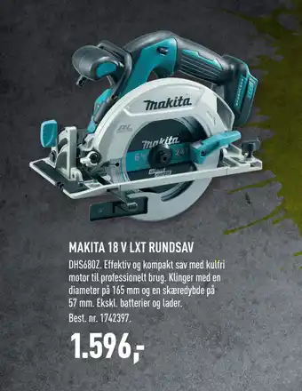 Johannes Fog MAKITA 18 V LXT RUNDSAV tilbud