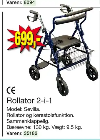 Harald Nyborg Rollator 2-i-1 tilbud