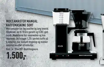 MOCCAMASTER MANUAL KAFFEMASKINE SORT