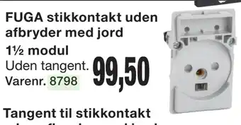 Harald Nyborg FUGA stikkontakt uden afbryder med jord tilbud