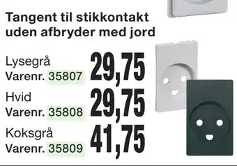 Harald Nyborg Tangent til stikkontakt uden afbryder med jord tilbud