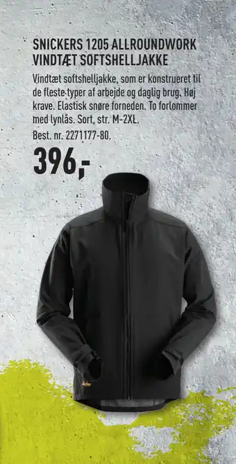 Johannes Fog SNICKERS 1205 ALLROUNDWORK VINDTÆT SOFTSHELLJAKKE tilbud