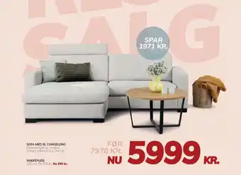 Daells Bolighus SOFA MED XL CHAISELONG tilbud