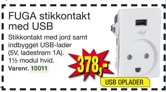 Harald Nyborg FUGA stikkontakt med USB tilbud