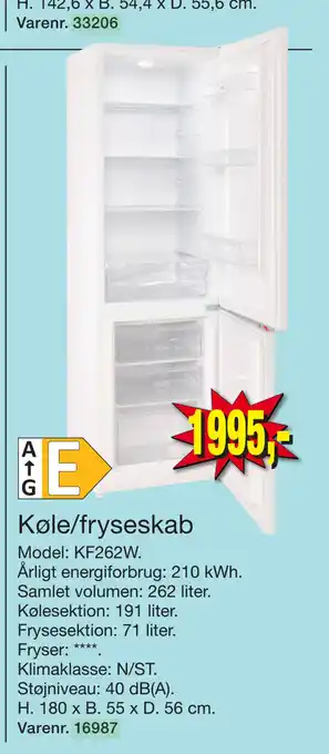 Harald Nyborg Køle/fryseskab tilbud