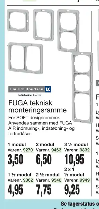 Harald Nyborg FUGA teknisk monteringsramme tilbud