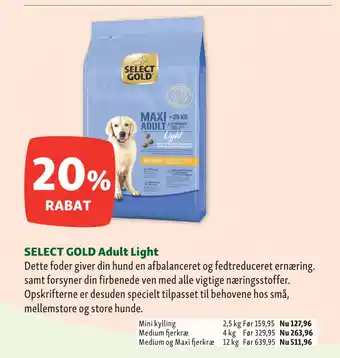 Maxi Zoo SELECT GOLD Adult Light tilbud
