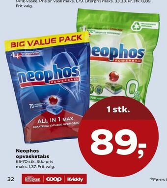 Kvickly Neophos opvasketabs tilbud