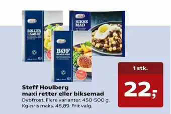 Kvickly Steff Houlberg maxi retter eller biksemad tilbud