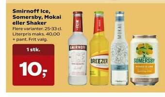 Kvickly Smirnoff Ice, Somersby, Mokai eller Shaker tilbud