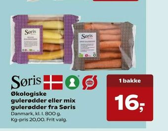 Kvickly Økologiske gulerødder eller mix gulerødder fra Søris tilbud