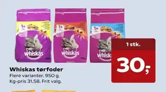 Kvickly Whiskas tørfoder tilbud