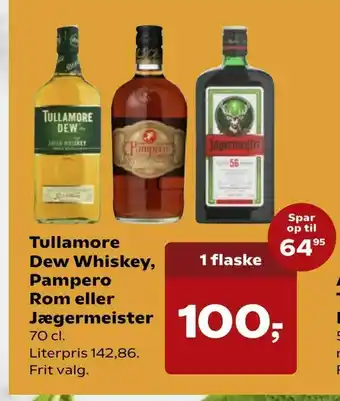 Tullamore Dew Whiskey, Pampero Rom eller Jægermeister
