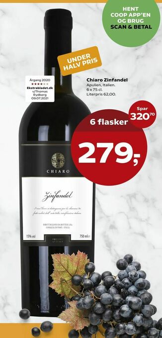Kvickly Chiaro Zinfandel tilbud