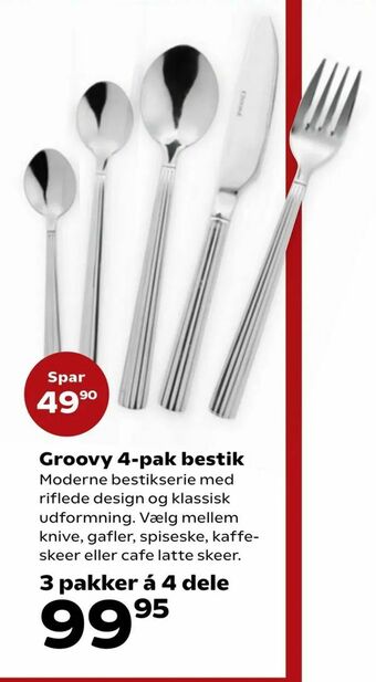 Kvickly Groovy 4-pak bestik tilbud