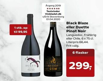SuperBrugsen Black Blaze eller Duette Pinot Noir tilbud