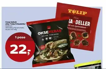 SuperBrugsen Coop kebab eller Tulip frikadeller tilbud