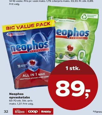 SuperBrugsen Neophos opvasketabs tilbud