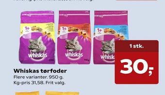 SuperBrugsen Whiskas tørfoder tilbud