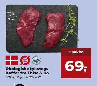 SuperBrugsen Økologiske tykstegsbøffer fra Thise & Ko tilbud