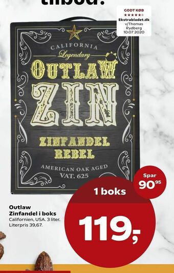SuperBrugsen Outlaw Zinfandel i boks tilbud