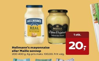 SuperBrugsen Hellmann's mayonnaise eller Maille sennep tilbud