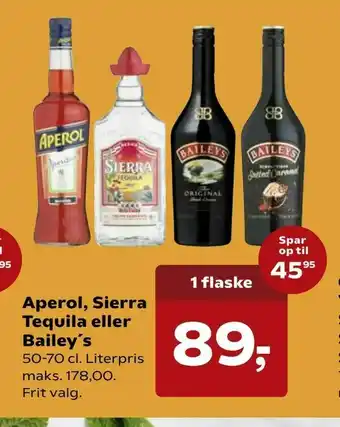 SuperBrugsen Aperol, Sierra Tequila eller Bailey's tilbud