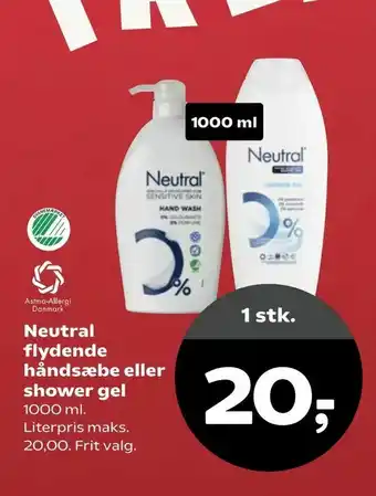 SuperBrugsen Neutral flydende håndsæbe eller shower gel tilbud