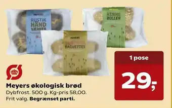 SuperBrugsen Meyers økologisk brød tilbud