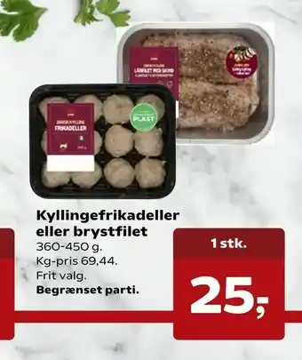 Kyllingefrikadeller eller brystfilet