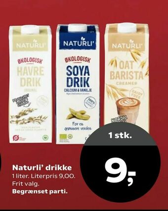 SuperBrugsen Naturli' drikke tilbud