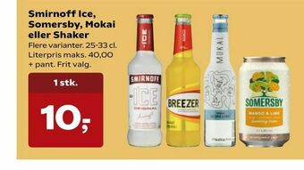 SuperBrugsen Smirnoff Ice, Somersby, Mokai eller Shaker tilbud