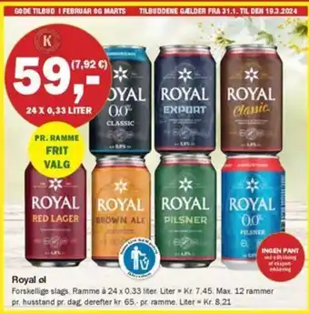 Købmandsgården Royal ol tilbud