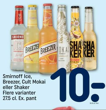 REMA 1000 Smirnoff Ice, Breezer, Cult Mokai eller Shaker tilbud
