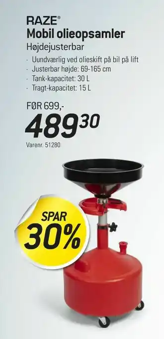 Thansen Mobil olieopsamler Højdejusterbar tilbud
